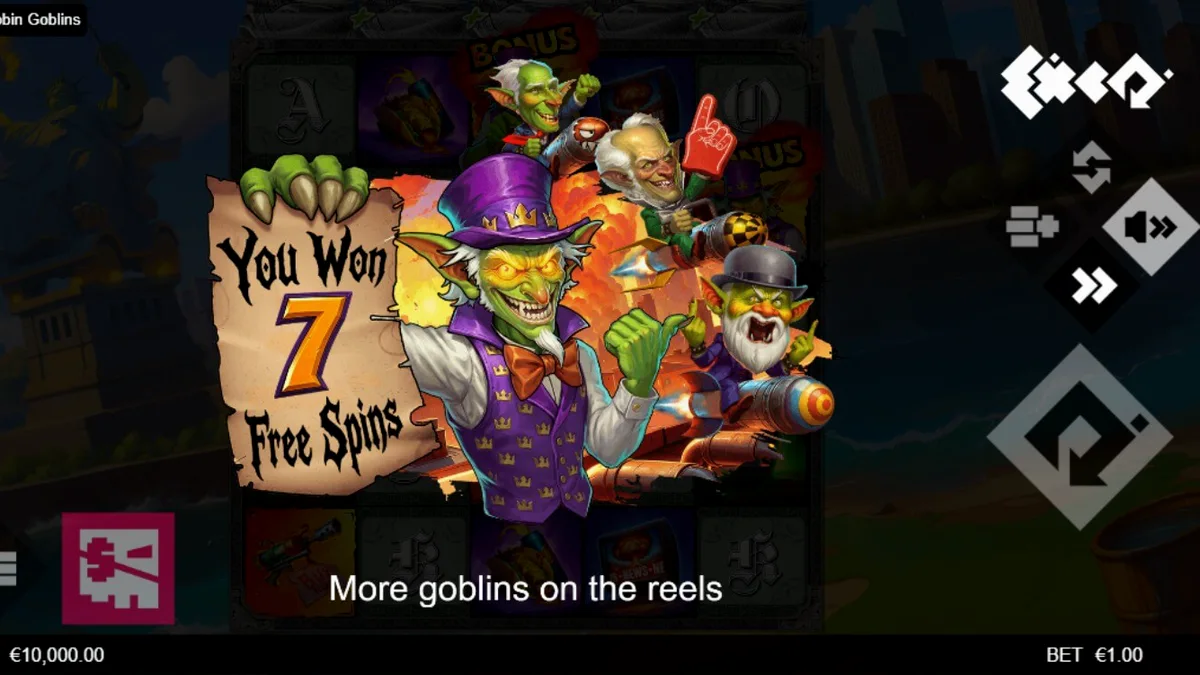 Tampilan visual slot Robbin’ Goblins dengan tema goblin yang kacau