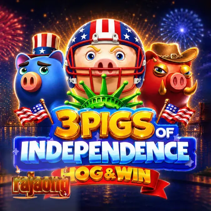 Tampilan visual slot 3 Pigs of Independence Hog & Win dengan tema patriotik